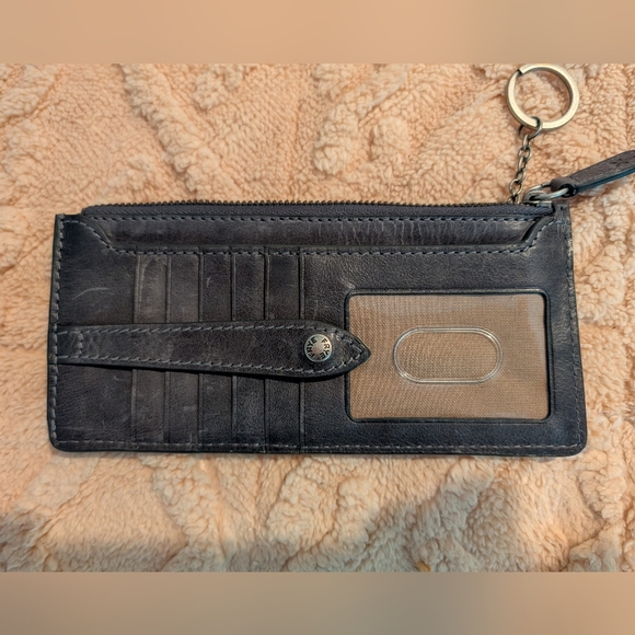 Frye Melissa Snap Card Wallet In Dark Gray - Picture 2 of 5